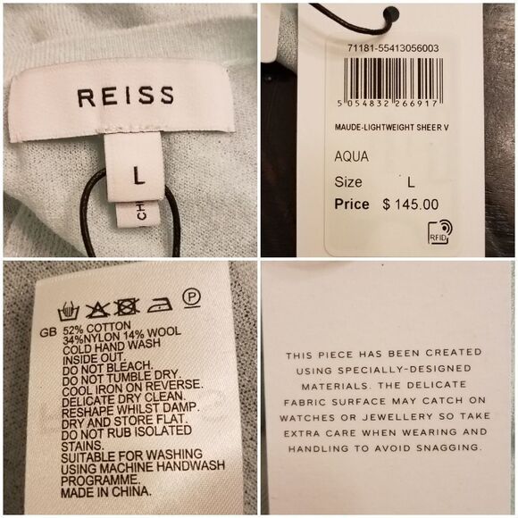 REISS Maude Keyhole Back Cotton & Wool Blend Tank - Picture 8 of 8